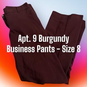 Apt. 9 Burgundy Business Pants